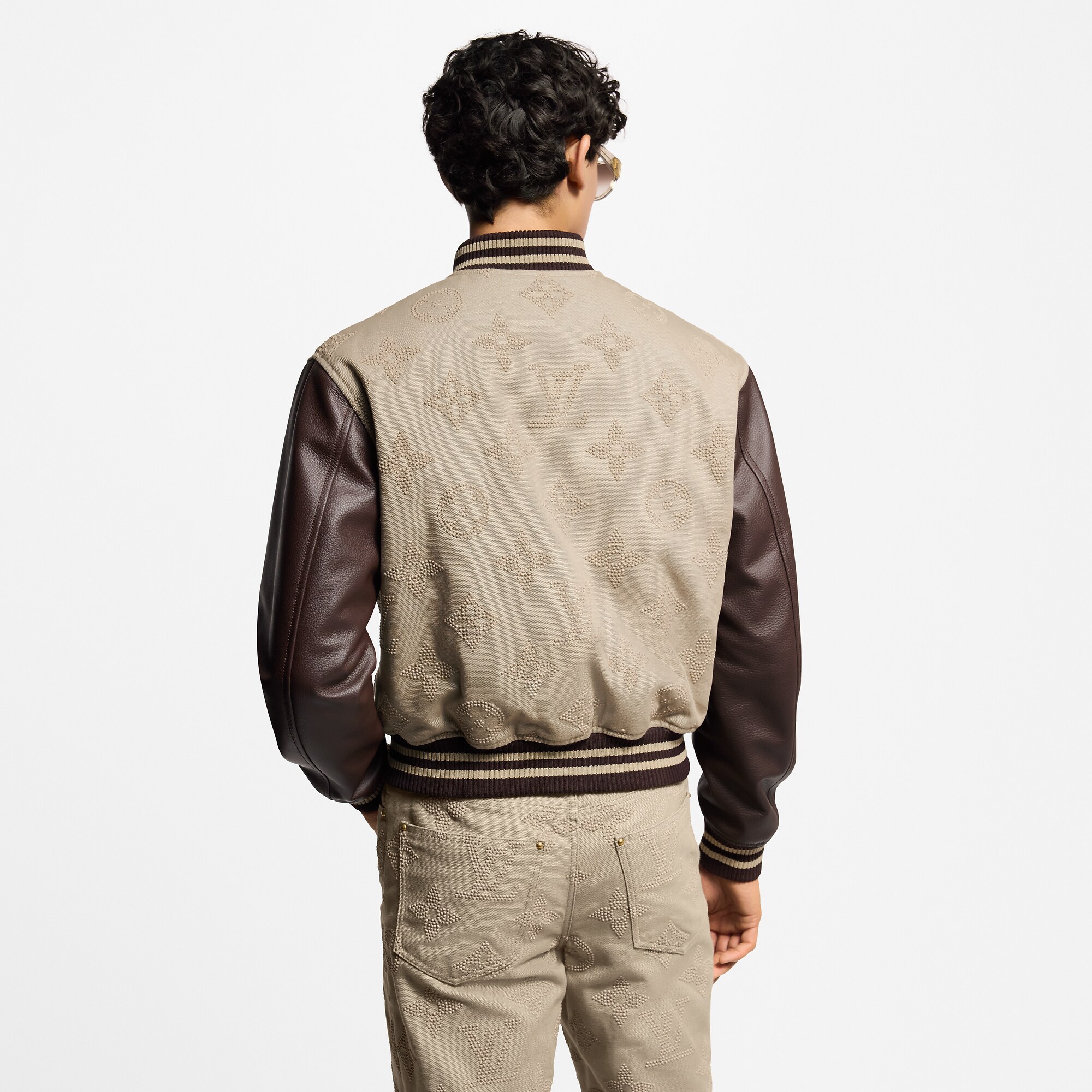 Shop LOUIS VUITTON Mix Leather Varsity Blouson at Beverly